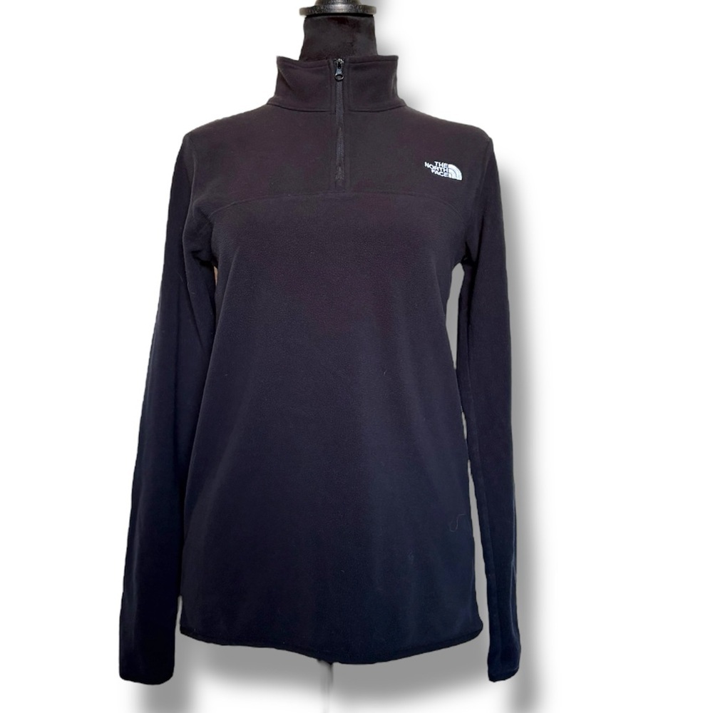 The North Face Women's Small Black Fleece Half Zip Jacket With Embroidered Logo - Picture 2 of 6